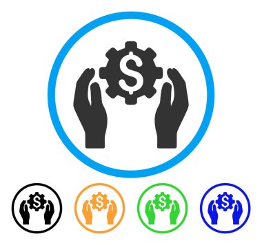 Bakım bankacılık yuvarlak simge eller