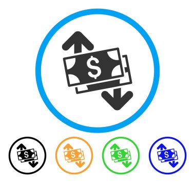 Banknot harcama yuvarlak simge