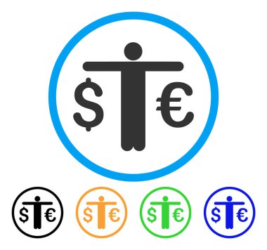 Para birimi tüccar yuvarlak simge