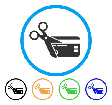 Kesim kredi kartı yuvarlak simge