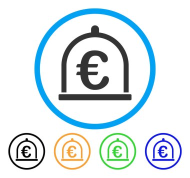 Euro depolama yuvarlak simge