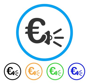 Euro reklamlar yuvarlak simge megafon