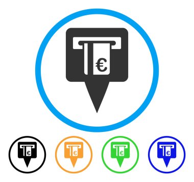 Euro Atm işaretçi simgesi yuvarlak