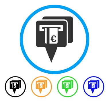 Euro Atm işaretçiler yuvarlak simge
