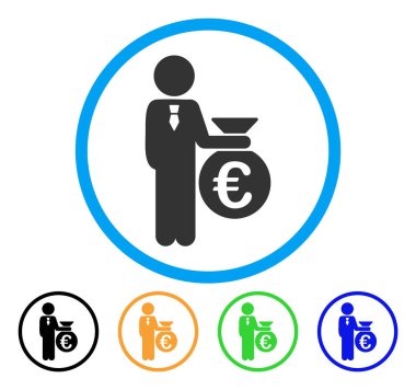 Euro bankacı yuvarlak simge