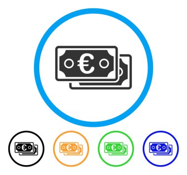 Euro banknot yuvarlak simge