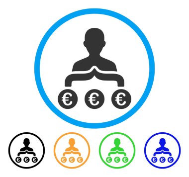 Euro kapitalist yuvarlak simge