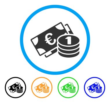 Euro nakit yuvarlak simge