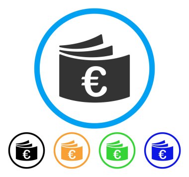 Euro çek defteri yuvarlak simge