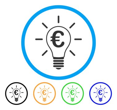 Euro fikir ampul yuvarlak simge