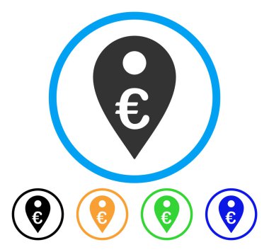 Avrupa harita işaretleyici yuvarlak simge