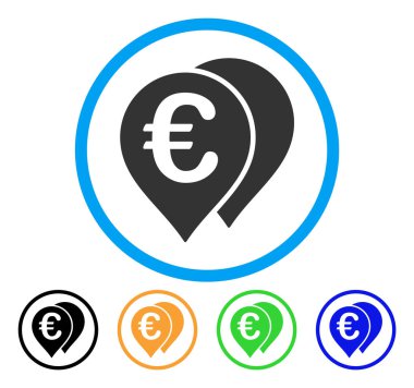 Avrupa harita işaretleri yuvarlak simge