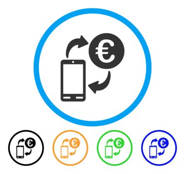 Euro mobil Exchange yuvarlak simge