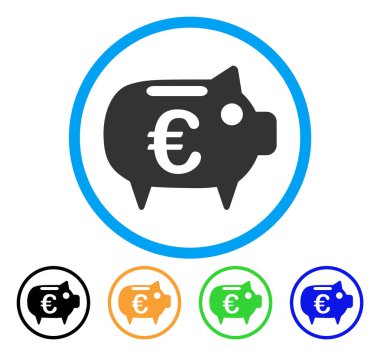 Euro kumbara simgesi yuvarlak