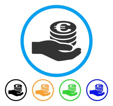 Euro maaş yuvarlak simge