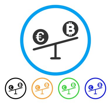 Bitcoin Euro Pazar yuvarlak simge salıncaklar