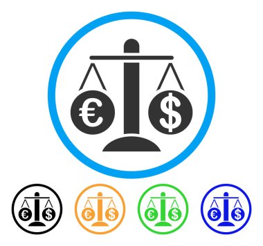 Para birimi Karşılaştır ölçekler yuvarlak simge