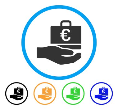 Euro hesap el yuvarlak simgesi