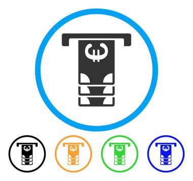 Euro Atm para çekme yuvarlak simge