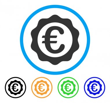 Euro ödül mühür simgesi yuvarlak