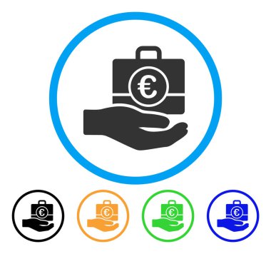 Hizmet el yuvarlak simgesi bankacılık euro