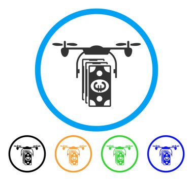 Euro banknot dron simgesi yuvarlak