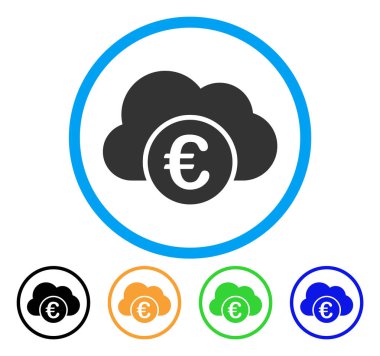 Bankacılık euro bulut simgesi yuvarlak