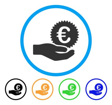 Euro para teklif el yuvarlak simgesi