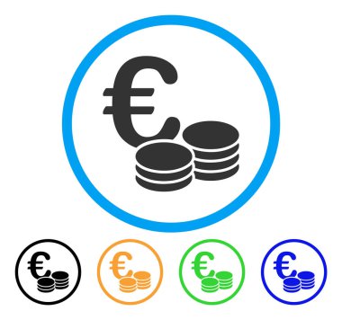 Simgesini Euro para yığınları yuvarlak