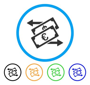 Euro para birimi döviz yuvarlak simge