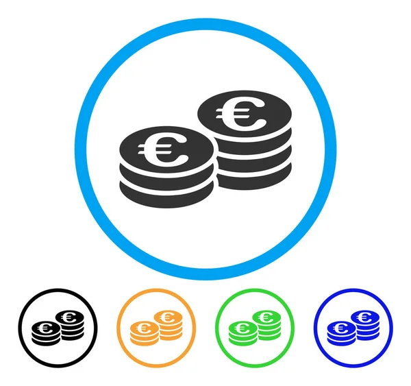 Euro Coin Stacks Rounded Icon — Stock Vector