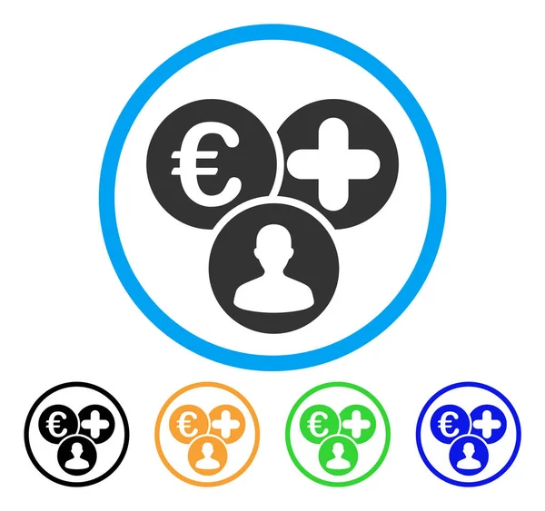 Euro Medical Expences Rounded Icon — Stock Vector