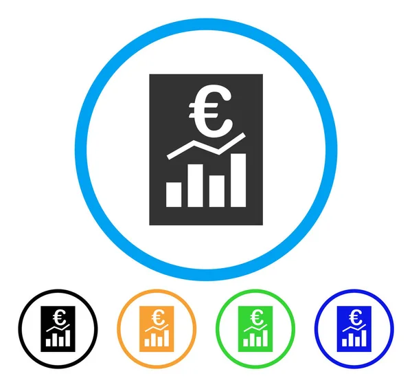 Euro koop verslag afgerond pictogram — Stockvector