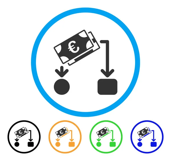 Euro Cash Flow Rounded Icon — Stock Vector