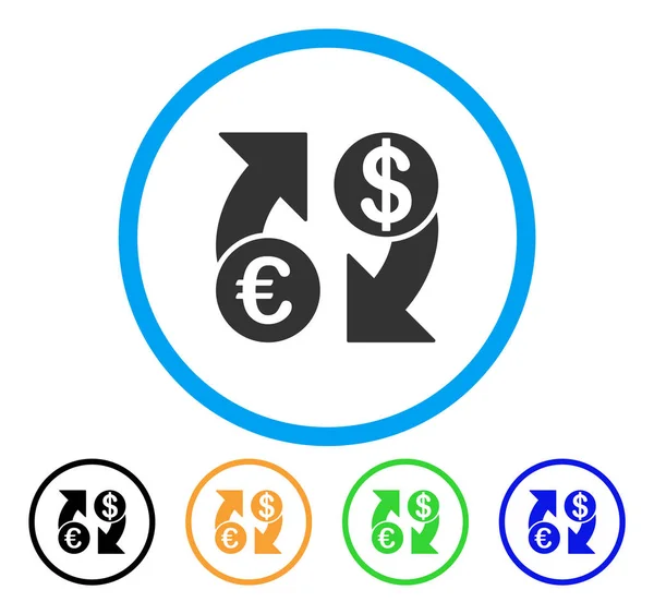 Euro Dollar Flèches de change Icône arrondie — Image vectorielle
