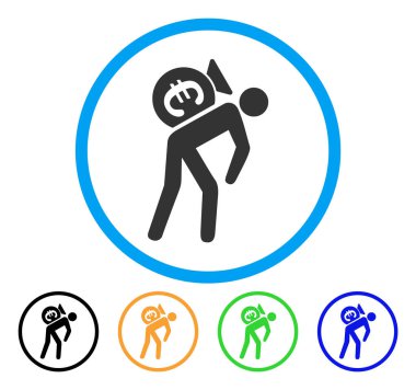 Euro mali kurye yuvarlak simge