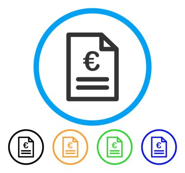 Euro fatura yuvarlak simge