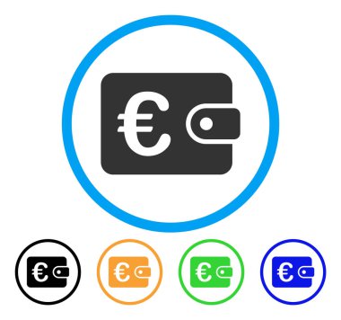 Euro çanta yuvarlak simge