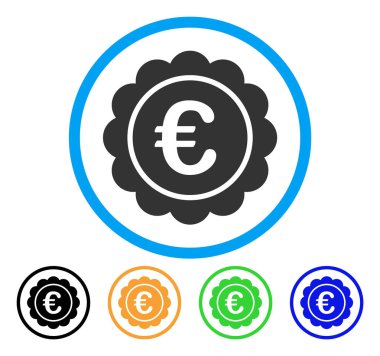Euro ödül mühür simgesi yuvarlak