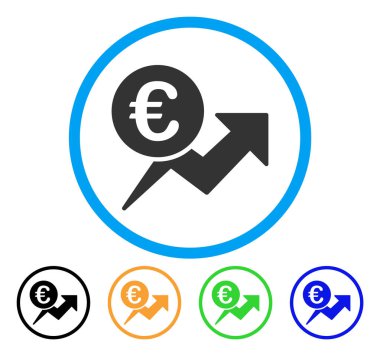 Euro Satış büyüme yuvarlak simge
