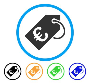 Euro etiketi yuvarlak simgesi