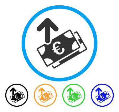 Euro banknot yuvarlak simge harcamak