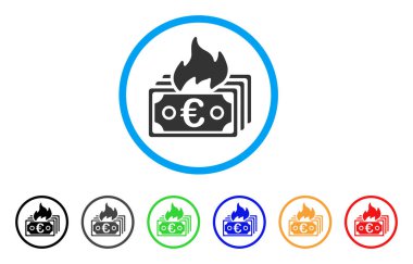 Euro banknot yuvarlak simge yanmak