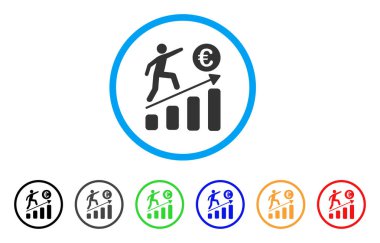 Euro iş büyüme yuvarlak simge