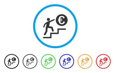 Euro iş adımları yuvarlak simgesini