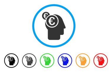 Euro işadamı akıl yuvarlak simge