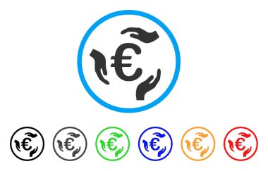 Euro bakım el yuvarlak simge