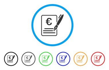 Euro sözleşme imza yuvarlak simgesi