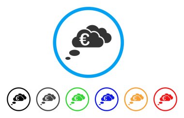 Euro rüya bulutlar yuvarlak simge