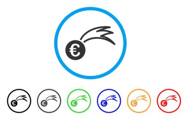 Meteor yuvarlak simge düşen euro